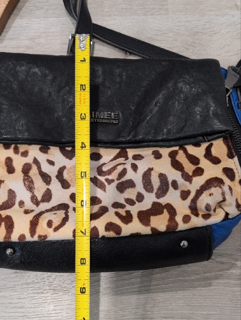 Aimee Kestenberg Black Leather & Leopard Print Crossbody Bag - Picture 13 of 16